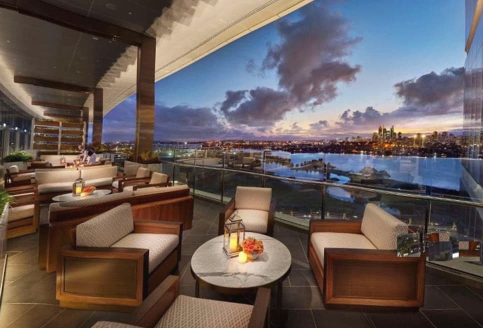 Lagoon pool deck at Crown Perth